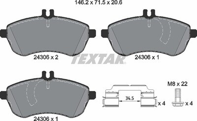 24306 TEXTAR BRAKE PADS FRONT