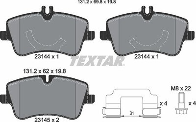 23144 TEXTAR  BRAKE PADS FRONT