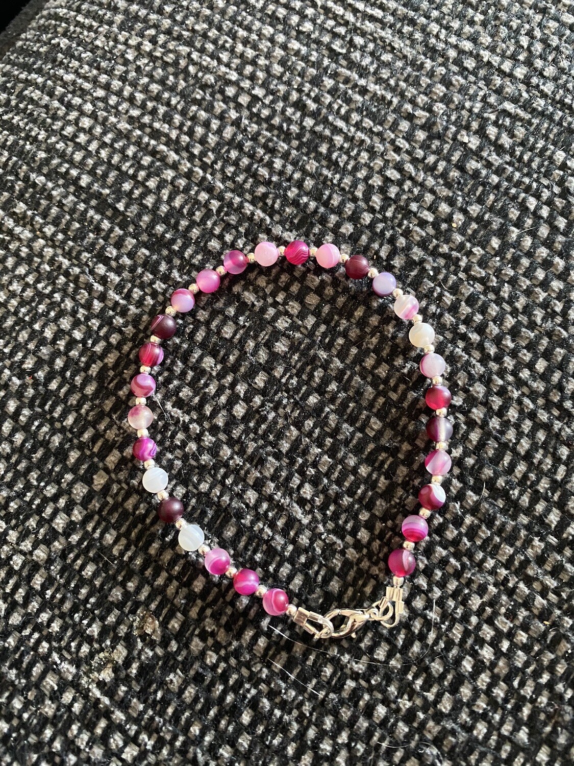 Banded Pink Agate Bracelet