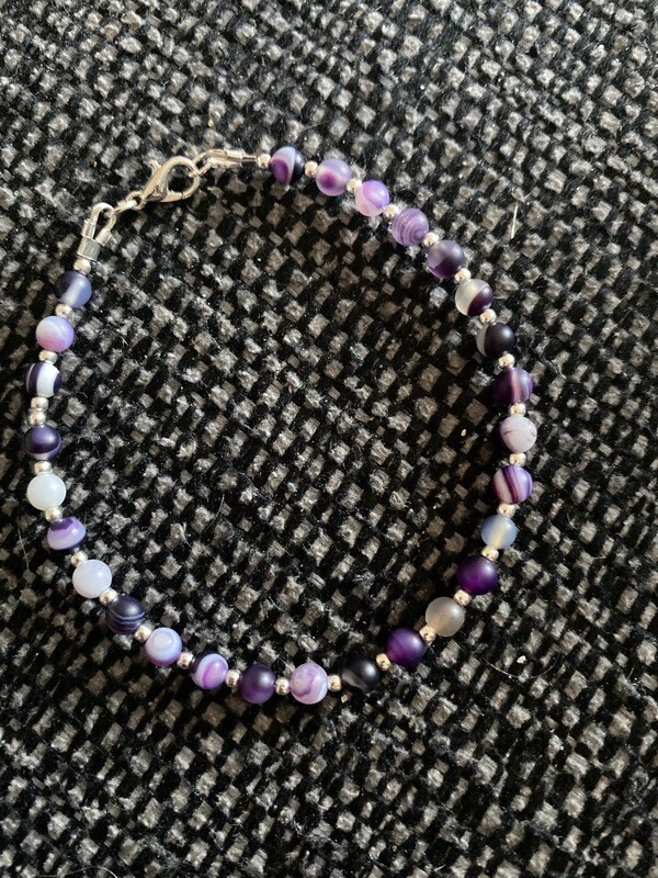 Banded Purple Agate Bracelet