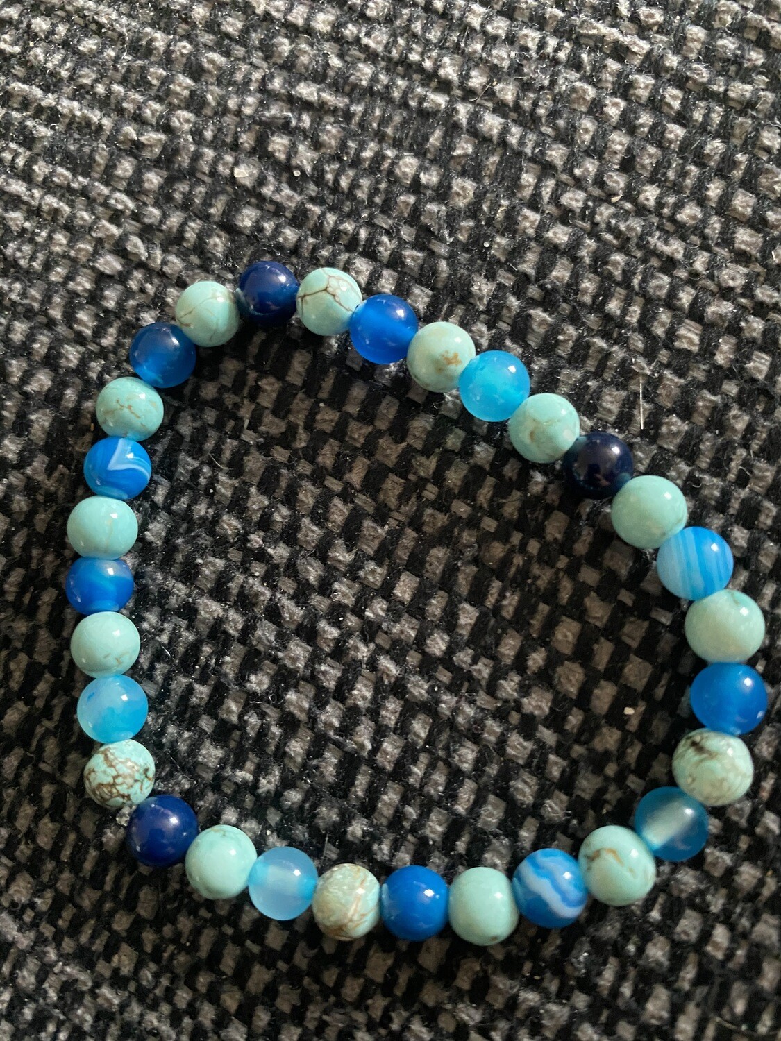 Blue Agate and Turquoise Elasticated Bracelet