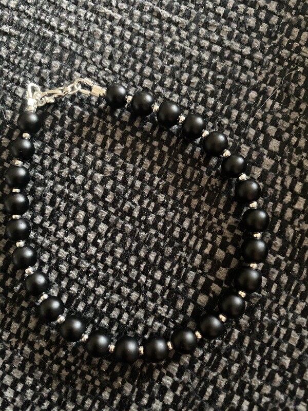 Matte Black Agate Bracelet
