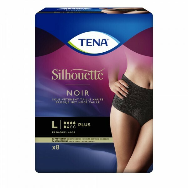 TENA Silhouette Plus Noir Large (8 pièces)