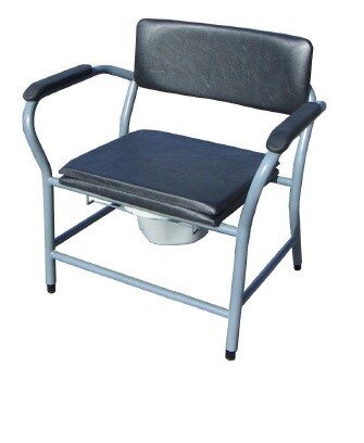 CHAISE HYGIÉNIQUE FIXE "PERSONNE FORTE", ASSISE PLEINE, VINYLE NOIR Prix TVAC : 424,99€