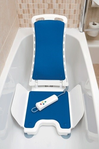 SIÈGE DE BAIN ÉLECTRIQUE "BELLAVITA" MODÈLE CLASSIC, SANS RABATS POUR LA BAIGNOIRE, BLANC.
PRIX TVAC : 536,50€