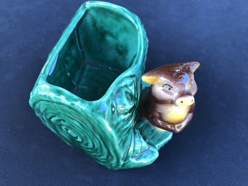 Cute little piggy vintage California pottery vase