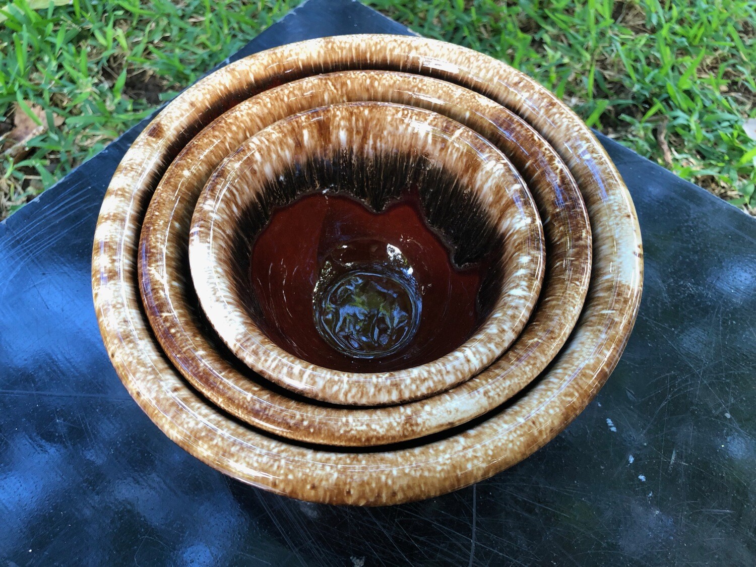 Vintage Hull Drip Glazed Nesting Bowls (set of 3)