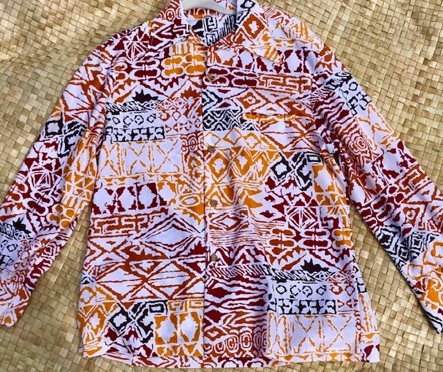 1970s Rare Long Sleeve Aloha Shirt-LG.
