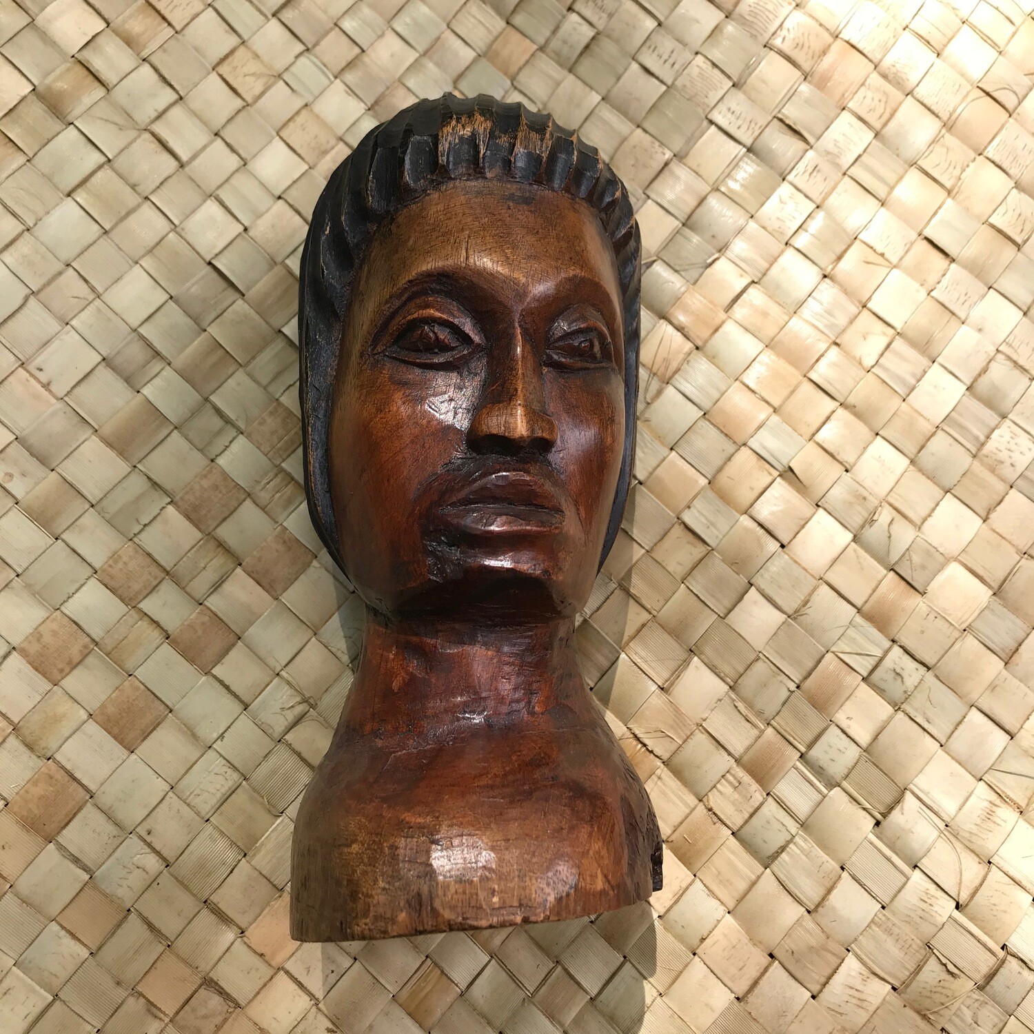 Hand carved wooden bust