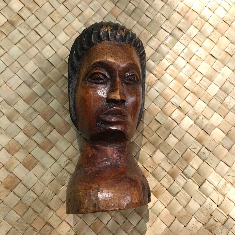 Hand carved wooden bust