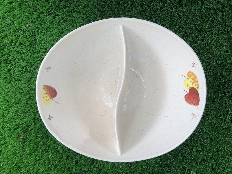 Vernon Ware Made in California Sherwood Design 2 compartment serving bowl