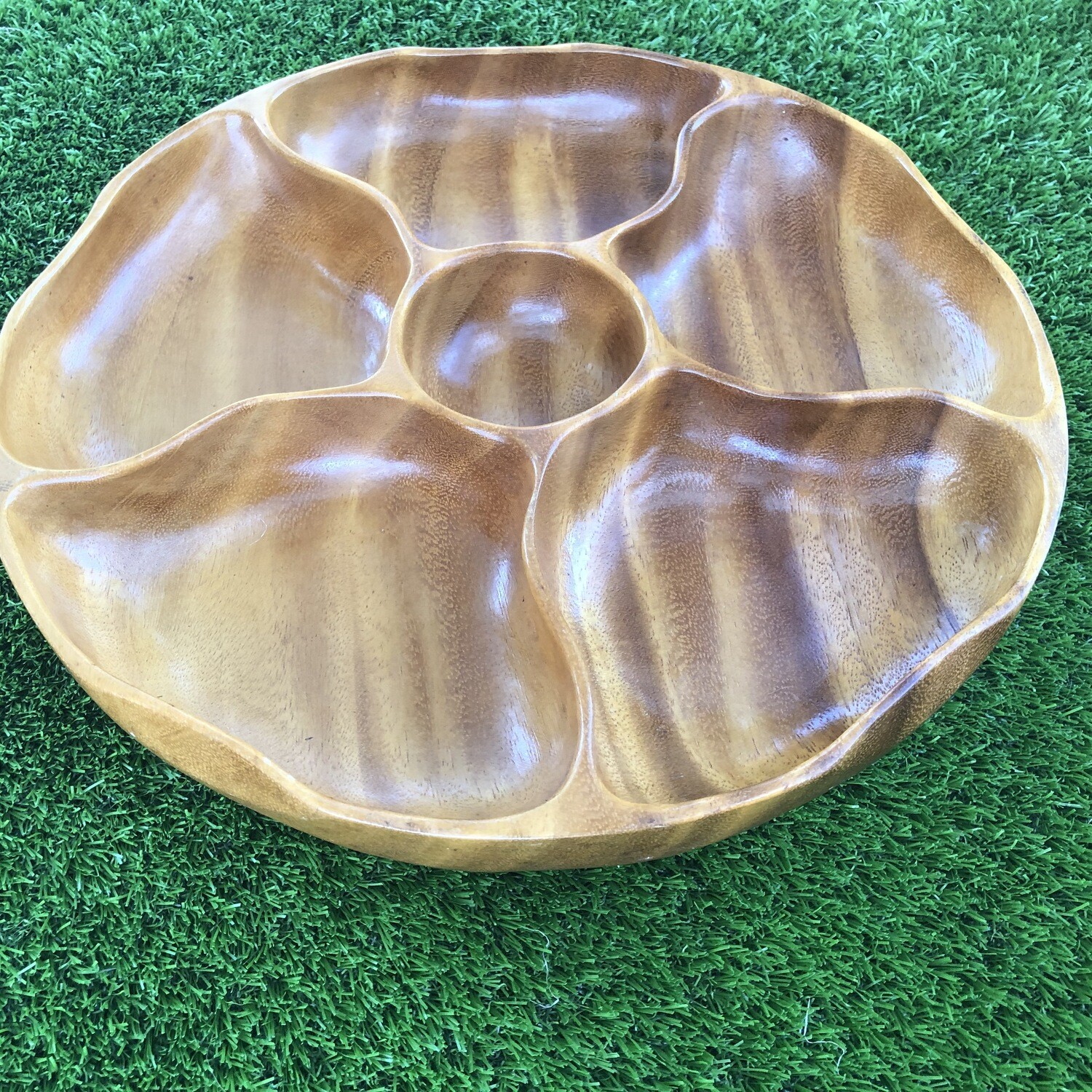 Very Large Vintage Monkey Pod Lazy Susan