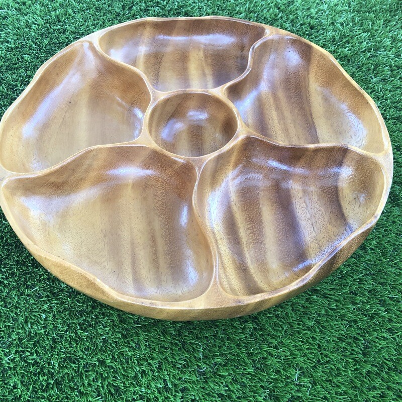 Very Large Vintage Monkey Pod Lazy Susan