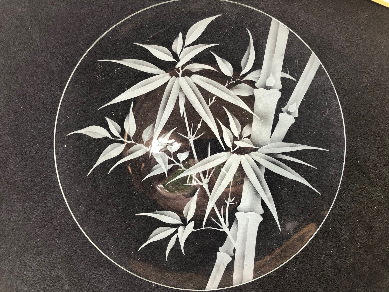 Vintage Arts Hawai‘i Etched Glass Round Plate