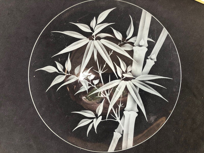 Vintage Arts Hawai‘i Etched Glass Round Plate