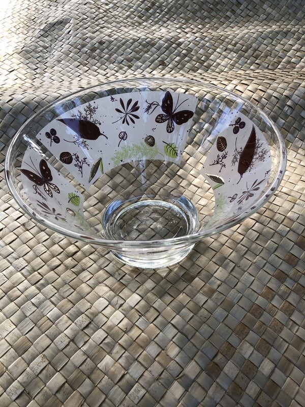 Vintage Anchor Hocking Chip Bowl w/butterflies