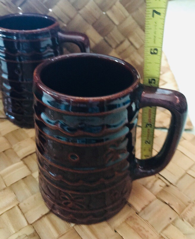 Vintage Marcrest Brown Daisy Dot Mug set  (3)