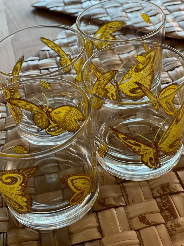 Vintage 1960s Culver Butterfly Glasses
