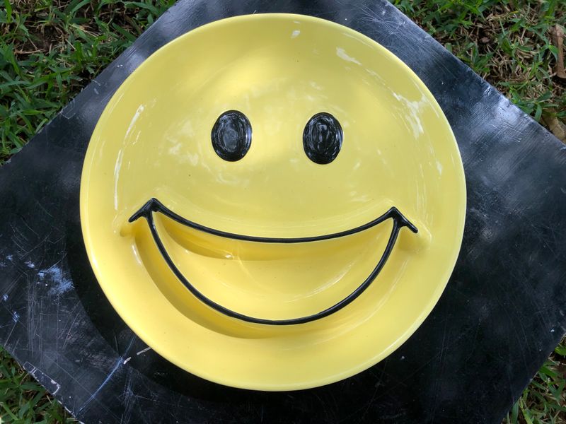Large Vintage Happy Face Platter