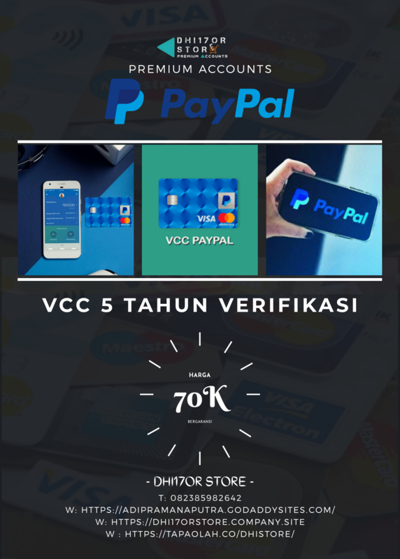 VCC Paypal  5 Tahun Verifikasi