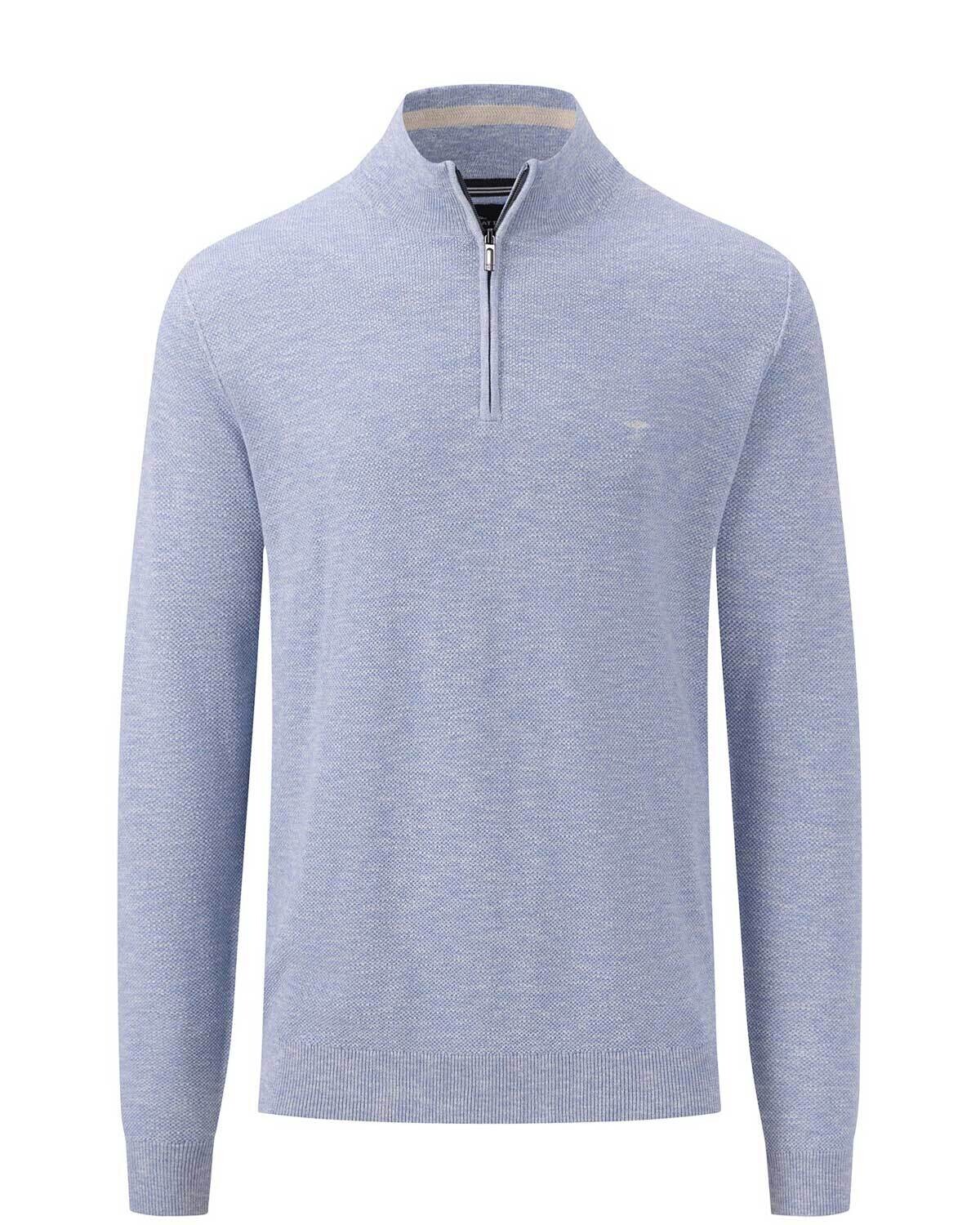 Fynch Hatton Pullover zip LBlauw 1402230