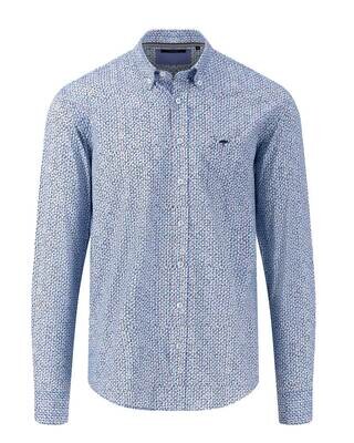 Fynch Hatton Casual Shirt lm MBlauw 14025050
