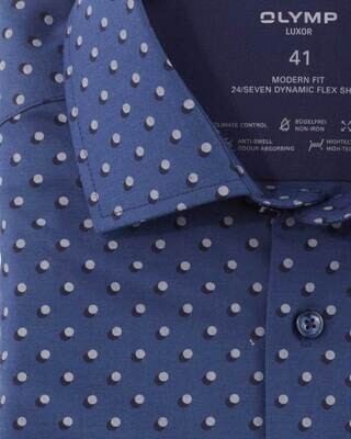 Olymp Dress shirt lm DBlauw 1292-44