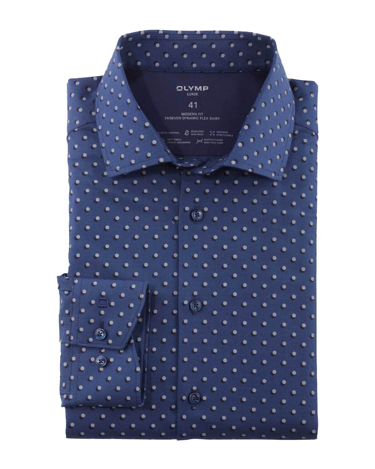 Olymp Dress shirt lm DBlauw 1292-44