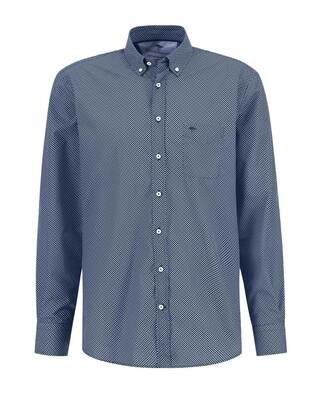 Fynch Hatton Casual Shirt lm DBlauw 13027000