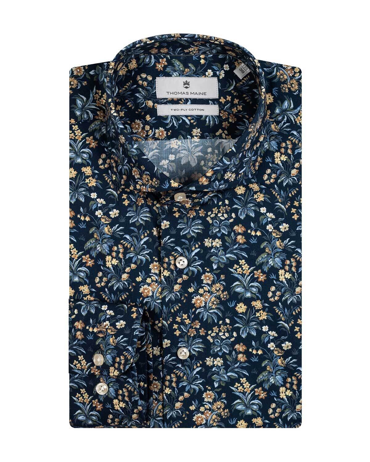 Thomas Maine Casual shirt DBlauw 327719