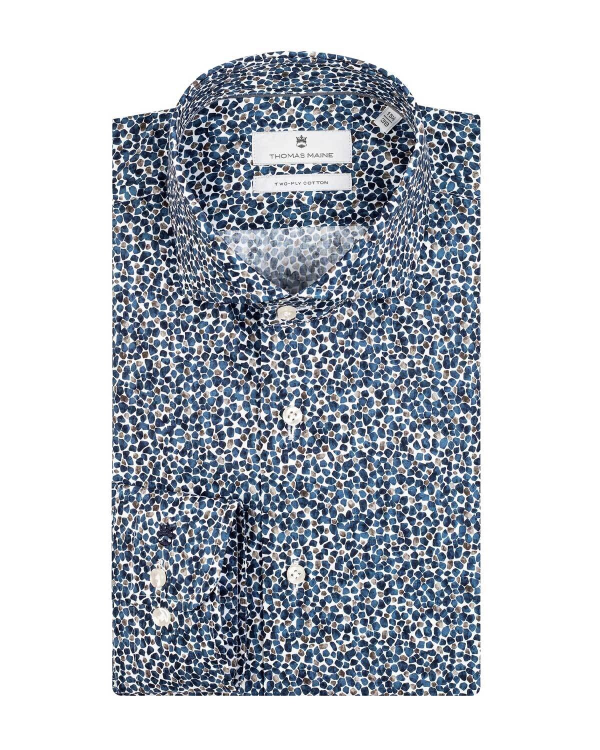 Thomas Maine Casual shirt MBlauw 327710