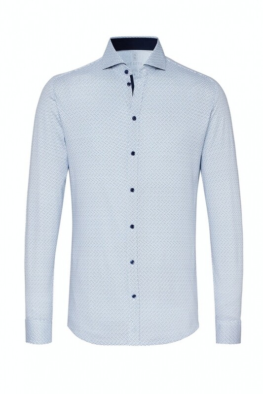 Desoto Dress Shirt lm m.blauw 37507-3