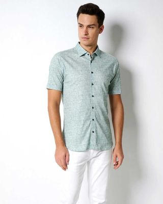Desoto Dress Shirt KM LGroen 72032-3