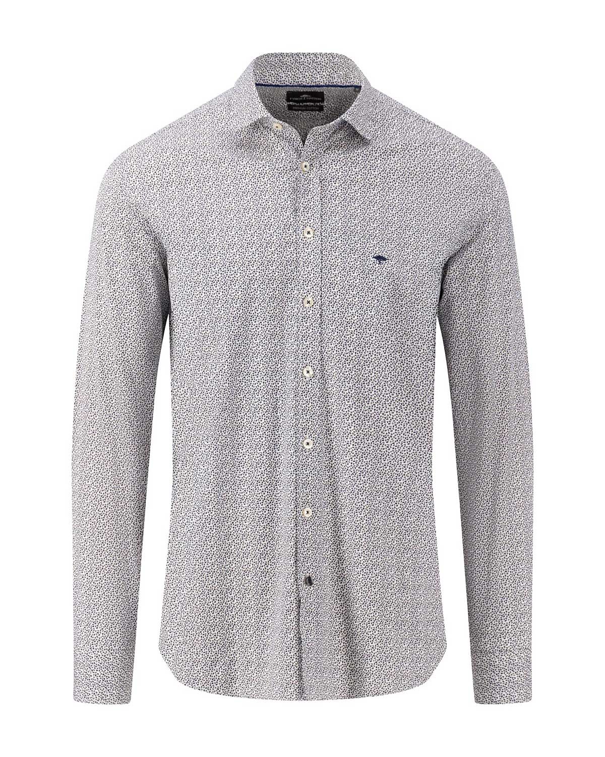 Fynch Hatton Casual Shirt lm DBlauw 14048113