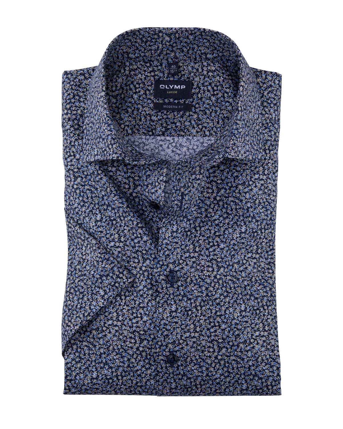 Olymp Dress shirt km DBlauw 122452