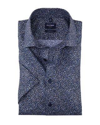 Olymp Dress shirt km DBlauw 122452