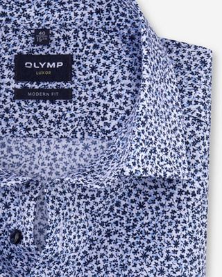 Olymp Dress shirt km LBlauw 122452