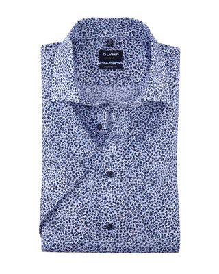 Olymp Dress shirt km LBlauw 122452