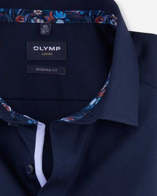 Olymp Dress shirt km DBlauw 121052