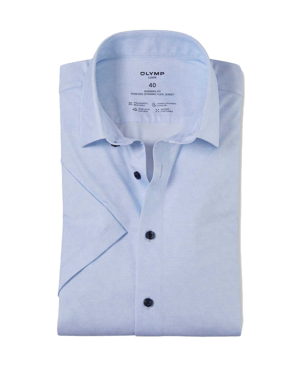 Olymp Dress shirt km LBlauw 130452
