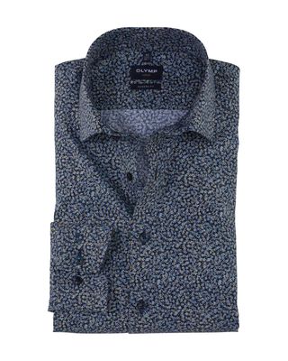 Olymp Dress shirt lm DBlauw 122454