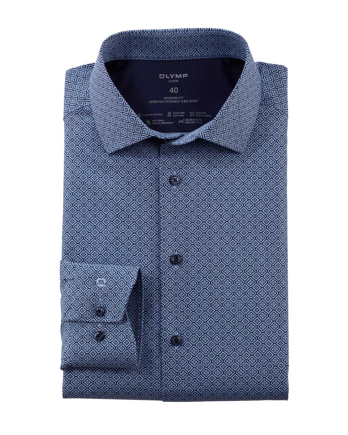 Olymp Dress Shirt lm MBlauw 131864