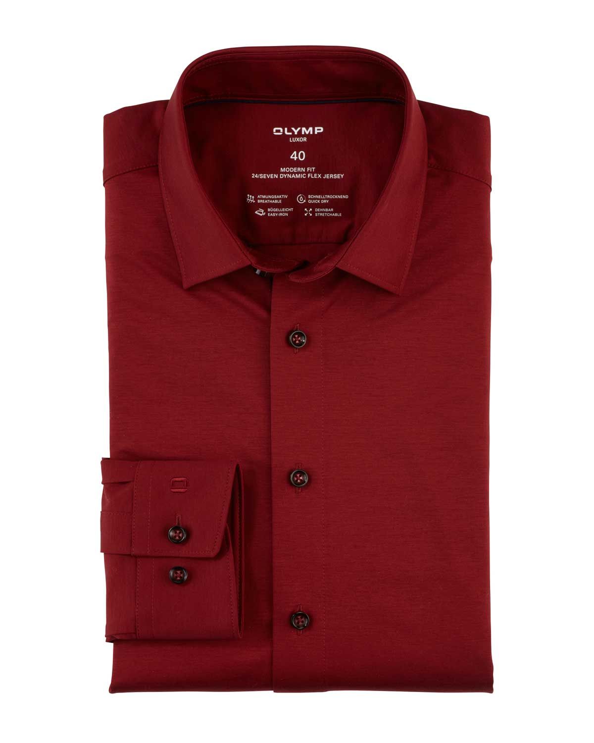 Olymp Dress Shirt lm Rood 120264