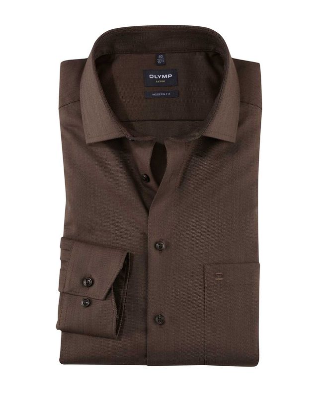 Olymp Dress Shirt lm DBruin 122664