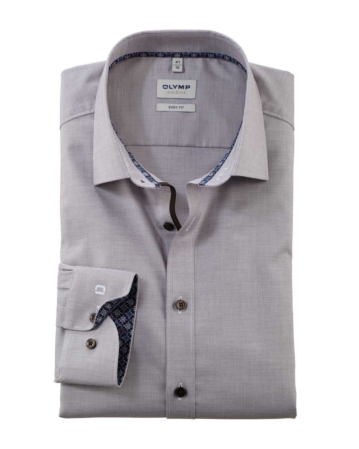 Olymp Dress Shirt lm MBruin 200464