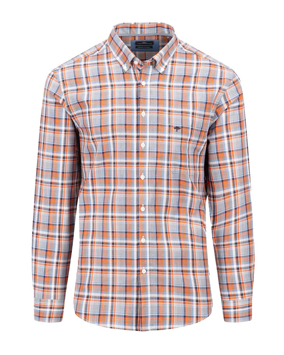 Fynch Hatton Casual Shirt lm Oranje 14145000