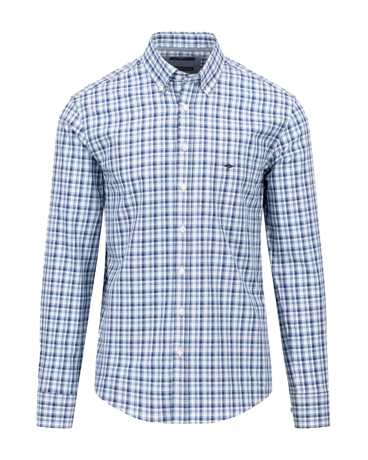 Fynch Hatton Casual Shirt lm MBlauw 14145010
