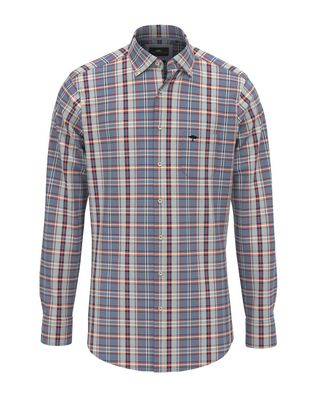 Fynch Hatton Casual Shirt lm MBlauw 14108020