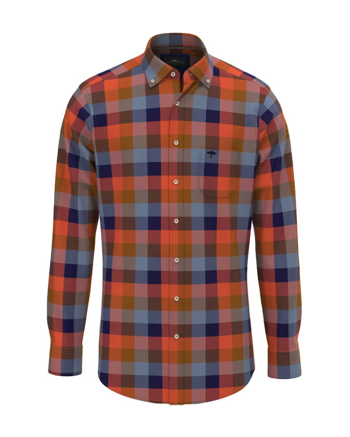 Fynch Hatton Casual Shirt lm Oranje 14108010
