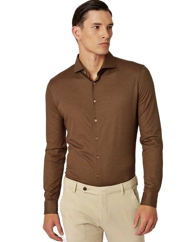 Desoto Luxury Dress Shirt lm MBruin 67008-3